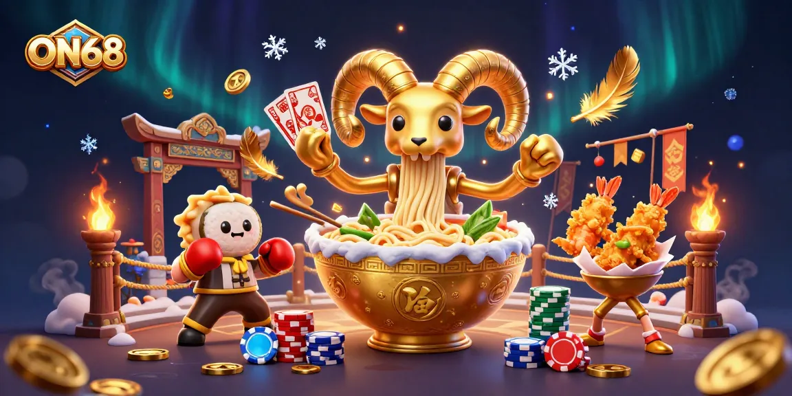Experience the excitement of ON68 with a vibrant casino scene featuring unique characters and dynamic elements.