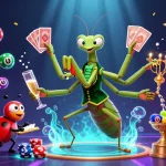 Experience thrilling games with ABC8, featuring a giant mantis card sharp and vibrant lottery elements.