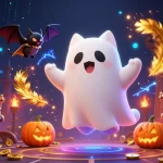 Experience thrilling gameplay with link 98win in a haunted casino featuring vibrant characters.