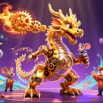 Experience excitement with kèo nhà cái 5 as golden dragon and lottery elements animate a vibrant scene.