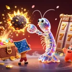 Experience the excitement at OPEN88 with a dynamic casino-themed illustration featuring a galactic samurai and treasure elements.