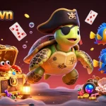 Engage in thrilling gameplay at b52clubvn with a vibrant scene of underwater treasure, casino elements, and cartoon characters.