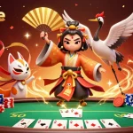 Socolive captures the essence of online gambling with vibrant characters surrounded by poker elements and festive celebrations.