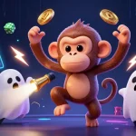 Experience the excitement of HM88 with a gaming scene showing a mischievous monkey juggling coins in a vibrant casino atmosphere.