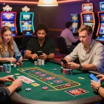 Players enjoying games at credit card casinos with vibrant graphics and engaging atmosphere