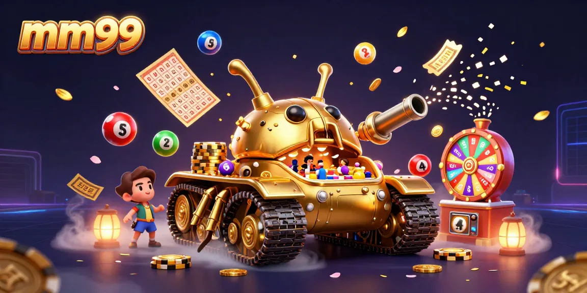 Experience vibrant wins with mm99’s miniature casino in a golden beetle tank amidst colorful games.