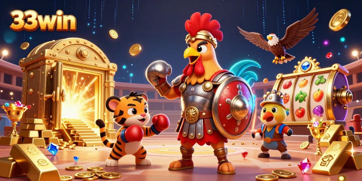 33win slots come alive with dynamic 3D characters and vibrant casino elements, creating an engaging gaming atmosphere.