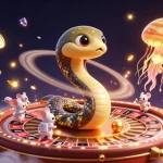 Engage in cosmic gameplay with QQ88 as astronauts bet on a roulette wheel formed by Saturn's rings.