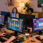 Players enjoying the Best online casinos experience together in an engaging atmosphere with vibrant games.
