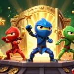 Engage with U888's thrilling gaming experience featuring dynamic chameleon ninjas and valuable treasure