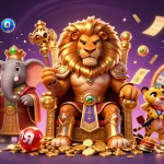 Interact with GO99's vibrant gaming universe featuring royalty in a golden casino setting.