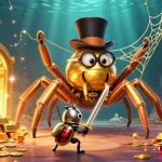 Engage with the thrilling 66b casino experience featuring cartoon characters amidst gold treasures and dynamic elements.