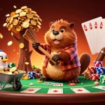 Chop trees for golden coins with CM88 illustration featuring a beaver and friends!