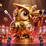 Experience Tructiepbongda with immersive gameplay featuring a golden owl surveying a lively casino scene.