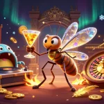 Experience the thrill of lu88x with a vibrant casino mascot, DJ, and roulette wheel scene.