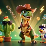 tx88 showcases exciting jackpot thrills with a cowboy dinosaur and crypto elements!