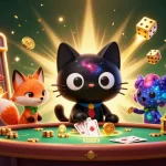 S8 players enjoy an exciting cosmic casino experience with a black hole cat and colorful fox.