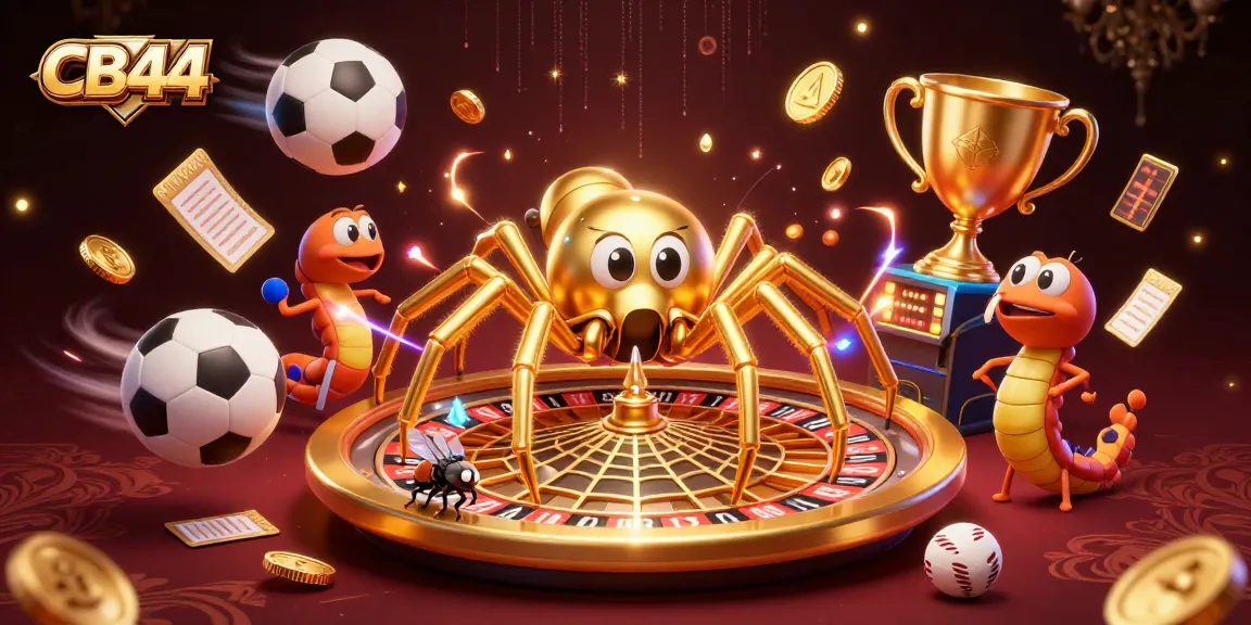Experience thrilling bets at CB44 with a golden spider roulette wheel and dynamic sports elements.