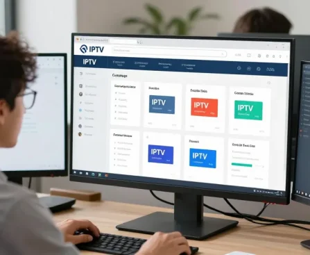 IPTV reseller UK managing panel credits in a professional local business setting, trusted provider offering quality service.