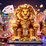 Experience excitement with haywin featuring a lion king, elephant advisor, and cheetah messenger in a dynamic casino scene.