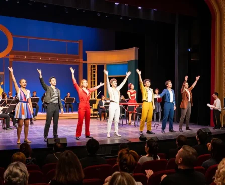 rokok88 modern theatre performance showcasing diverse actors and vibrant audience