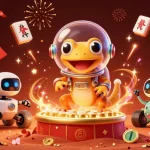 Experience the thrilling adventure of HM88 with a Martian gecko exploring a golden casino in vibrant visuals.