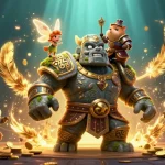 Engage with sunwin's thrilling adventures, where a stone golem guardian and fairy create winning magic in a vibrant casino