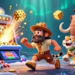 Engage in thrilling gameplay at da88 with an exciting prehistoric casino scene featuring dynamic elements.