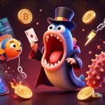 Experience the vibrant world of 789P as a deep-sea eel entertains with magic tricks among glowing cryptocurrencies.