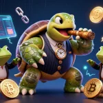 Engage with da88's vibrant 3D casino illustration featuring a snapping turtle and bold crypto elements.