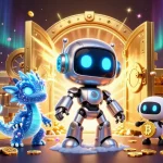 Engage in thrilling adventures at KKWIN, where a vibrant 3D casino scene combines robots, AI creatures, and treasures.