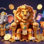 Experience thrilling gaming at ae889 with a fierce lion king and dynamic crypto elements.