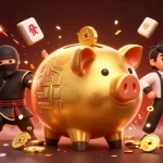 Experience the thrill with FUN88's dynamic casino scene featuring characters amidst glowing 3D elements.