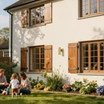 Showcasing Hardwood Casement Windows and Doors West Hampstead London NW3 in a sunny home setting with traditional brass fittings.