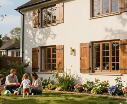 Showcasing Hardwood Casement Windows and Doors West Hampstead London NW3 in a sunny home setting with traditional brass fittings.