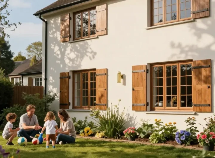 Showcasing Hardwood Casement Windows and Doors West Hampstead London NW3 in a sunny home setting with traditional brass fittings.