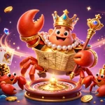 Experience thrilling gameplay with rikvip, featuring a golden crab emperor and treasure map amidst vibrant casino elements.