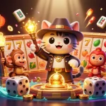 Explore thrilling Fun88 slots in a vibrant 3D casino adventure illustration filled with excitement.