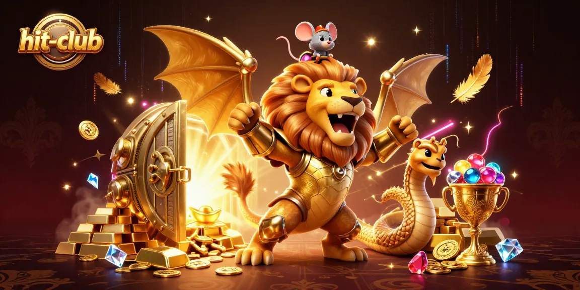 Join the excitement at hit-club as the chimera creature triumphs amidst dazzling treasures and riches!