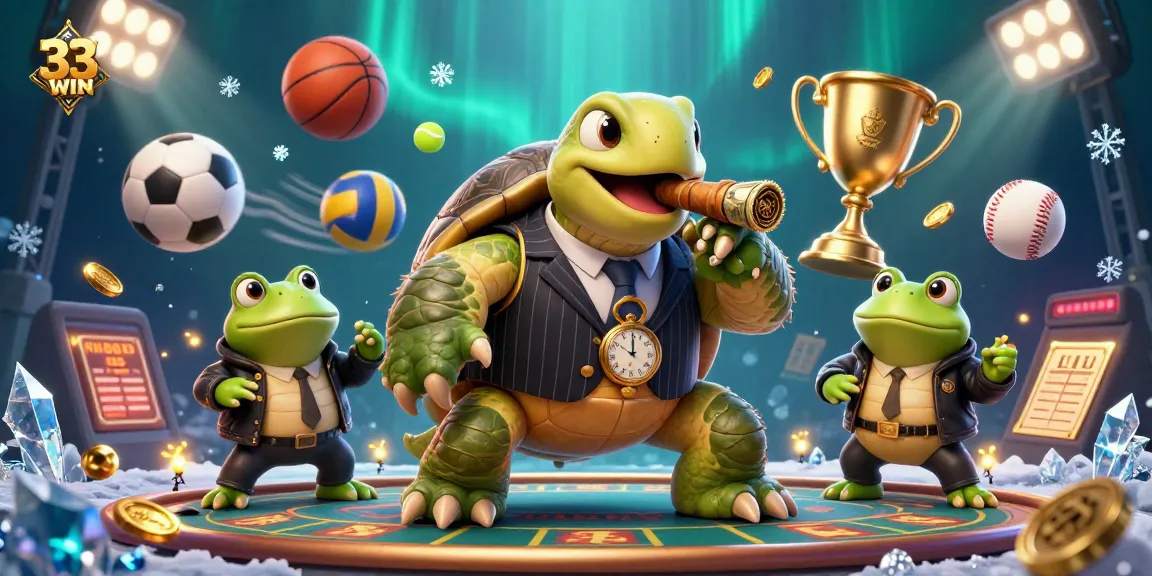 Experience thrilling gaming excitement at 33WIN with colorful casino action and dynamic characters.