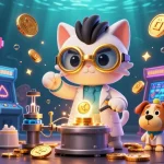 Experience the excitement of web sunwin with engaging slot machines and vibrant casino elements in this captivating scene.