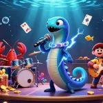 Experience PG88's dynamic underwater casino as characters perform amidst vibrant treasures.