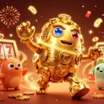 Experience thrilling gameplay at man88 featuring a golden golem surrounded by exciting slot elements.
