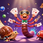 Experience the thrill of mv88 with a dynamic casino scene featuring cartoon characters and exciting game elements.