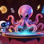 Engage with the xo 88 alien octopus at a thrilling holographic poker table in a cosmic setting.