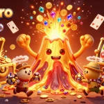 Spin for treasures with qq88pro's vibrant volcano erupting coins and gems!