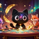 Experience thrilling gameplay with 789bet as a cosmic cat draws in golden chips and winning cards!