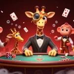 Bet on vibrant gaming excitement at vsbet with a high-roller giraffe and casino elements.