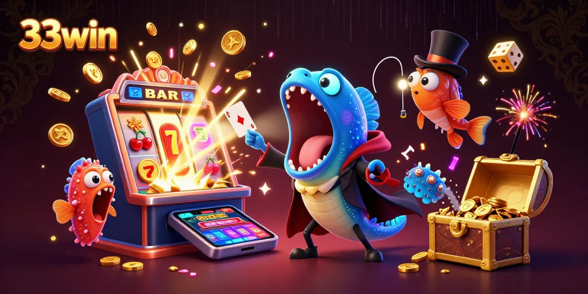 Experience thrilling magic with 33win's immersive casino scene featuring animated deep-sea creatures and jackpots.
