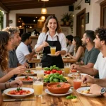 Experience the best salmorejo near me with friends in an inviting Spanish tapas bar atmosphere.